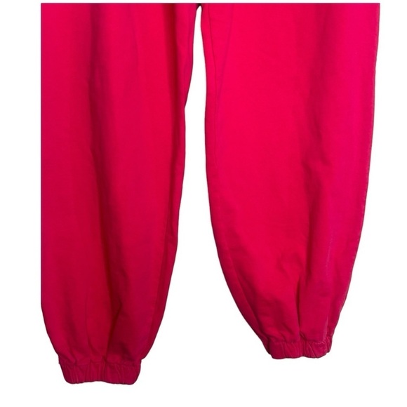 For Days High Waisted Sweatpants in Bright Rose Hot Pink Sz Med Barbie Baggy - Picture 5 of 10